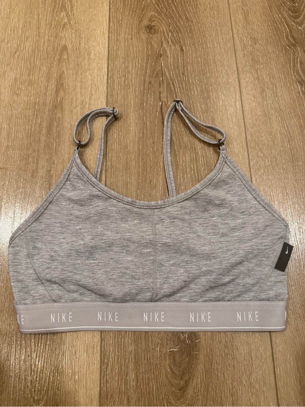 Nike Heather Gray Minimalist Logo Band Bralette